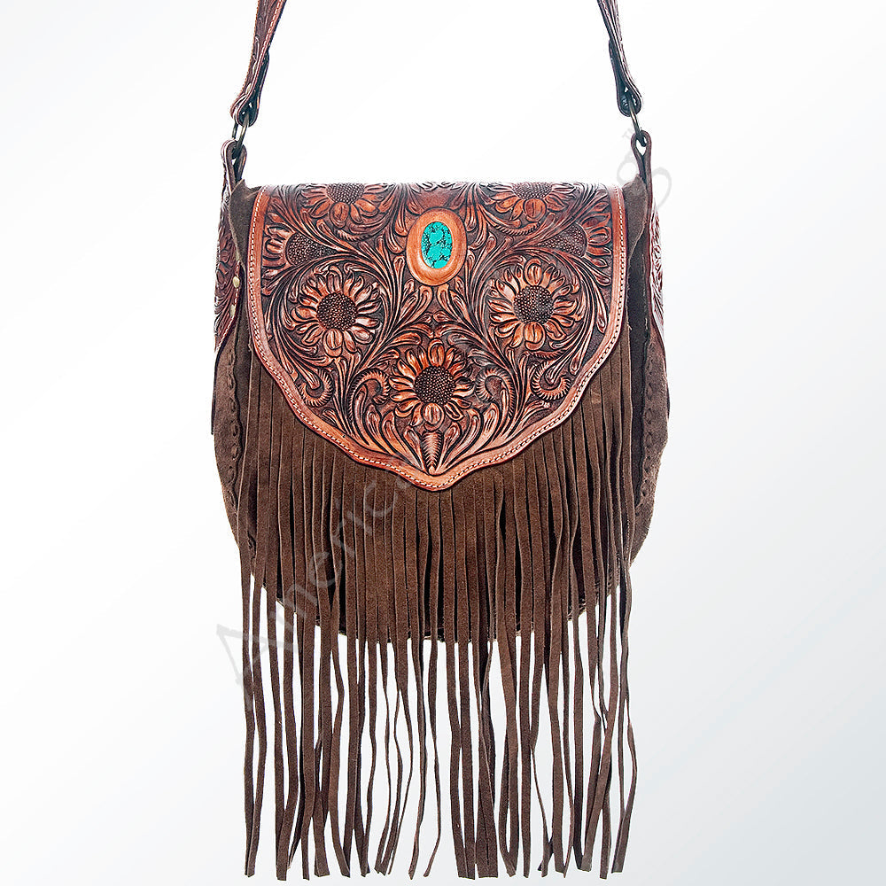 American Darling Tote Hand Tooled Genuine Leather