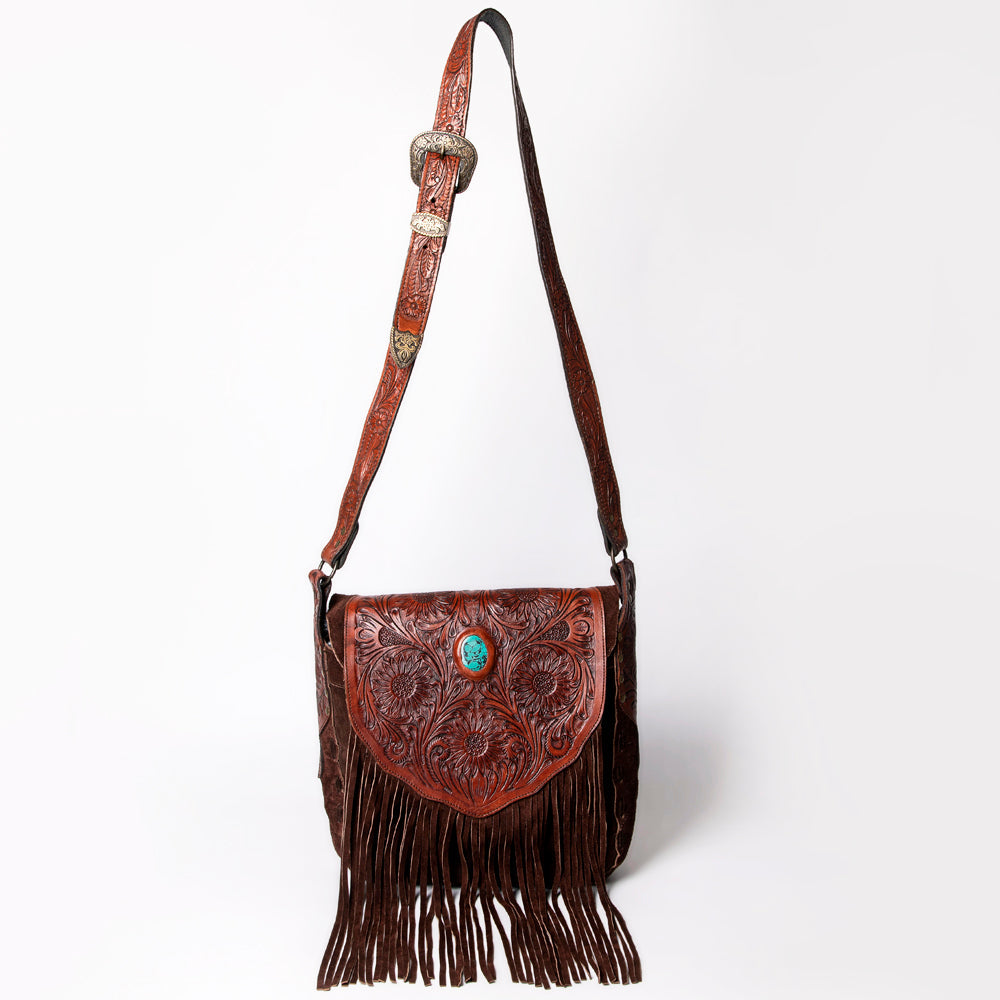 American Darling Tote Hand Tooled Genuine Leather