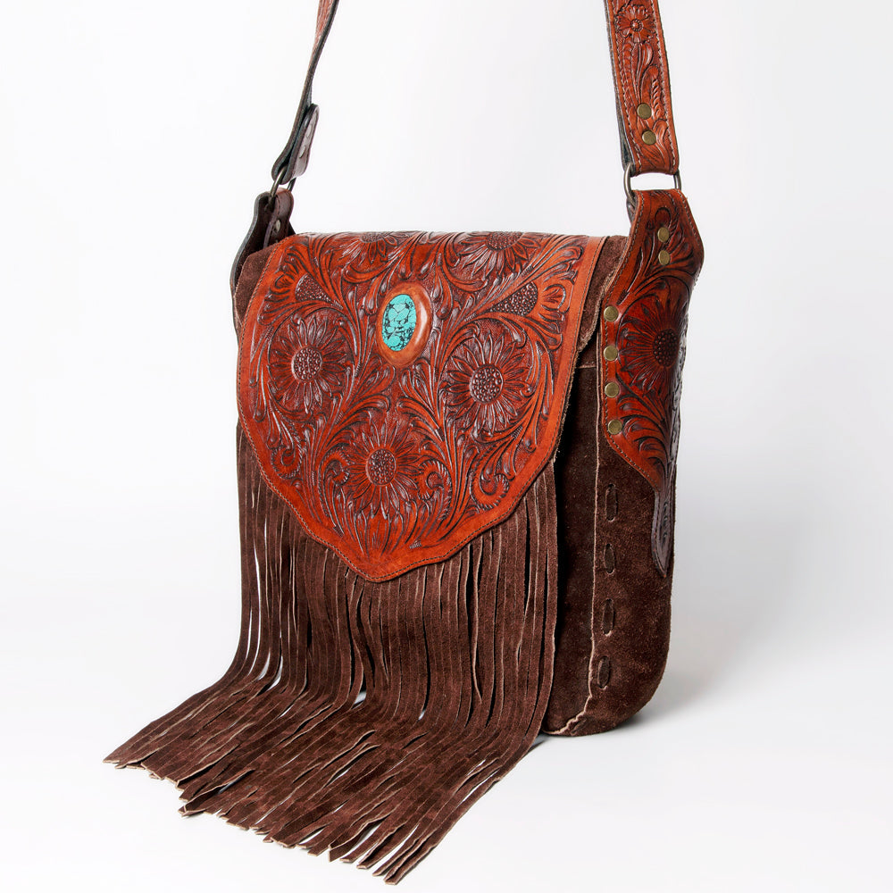American Darling Tote Hand Tooled Genuine Leather