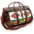 American Darling Hand-Tooled Saddle Blanket Leather Duffel Bag