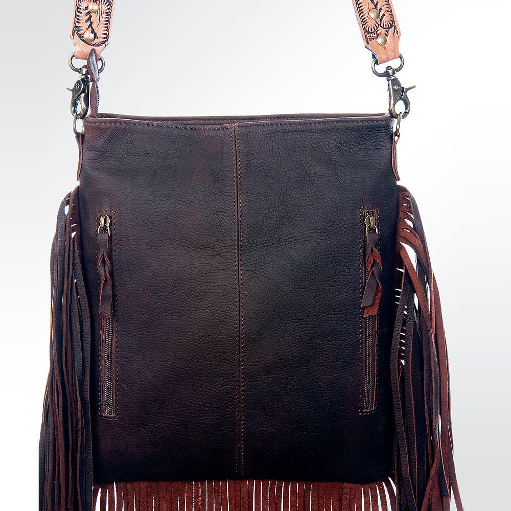 American Darling Messenger Hand Tooled Hair On Genuine Leather Western Women Bag Handbag Purse | Cute