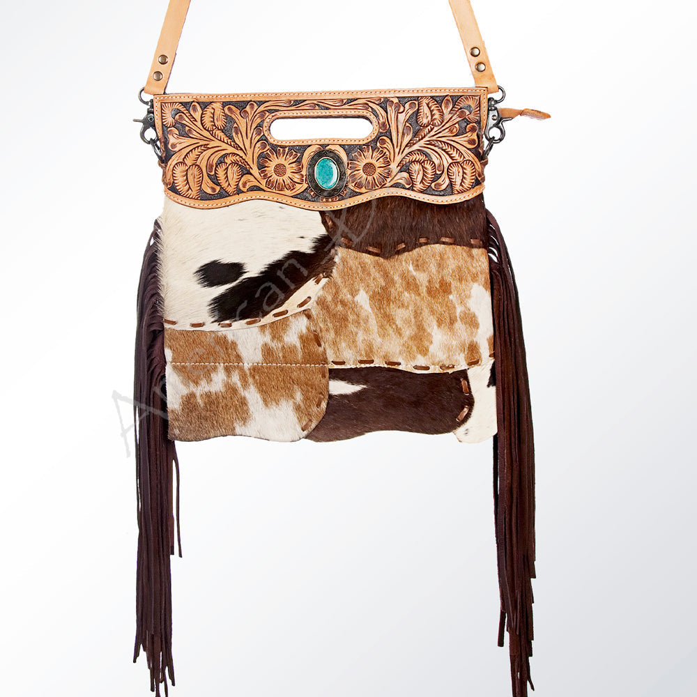 American Darling Hand-Tooled Hair-On Genuine Leather Clutch