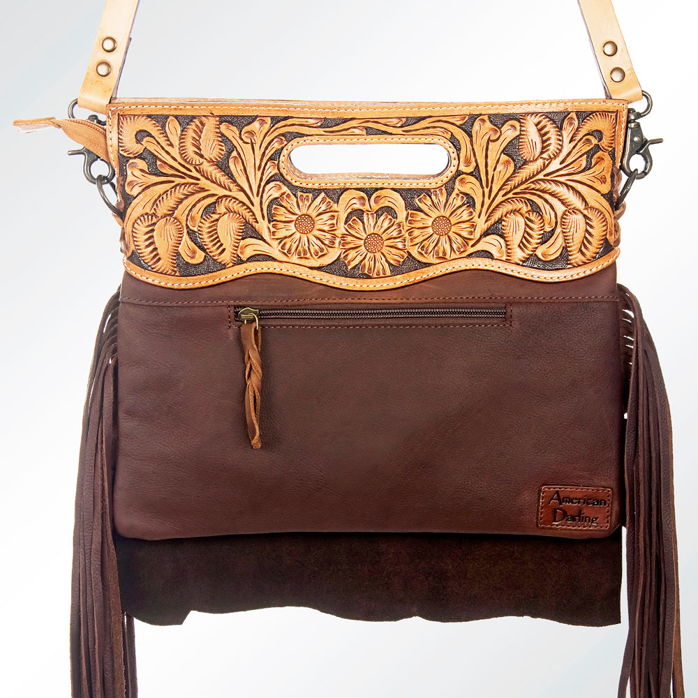 American Darling Hand-Tooled Hair-On Genuine Leather Clutch