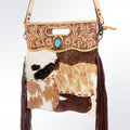 American Darling Hand-Tooled Hair-On Genuine Leather Clutch