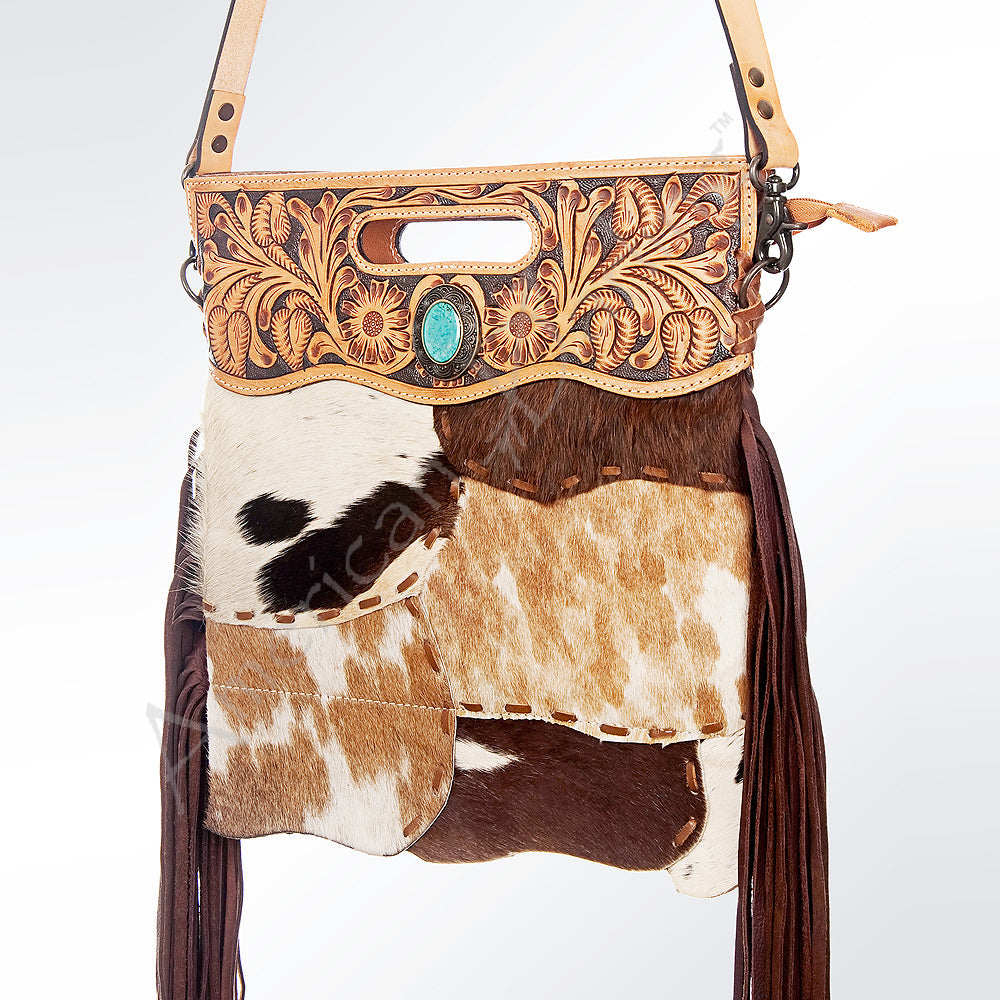 American Darling Hand-Tooled Hair-On Genuine Leather Clutch