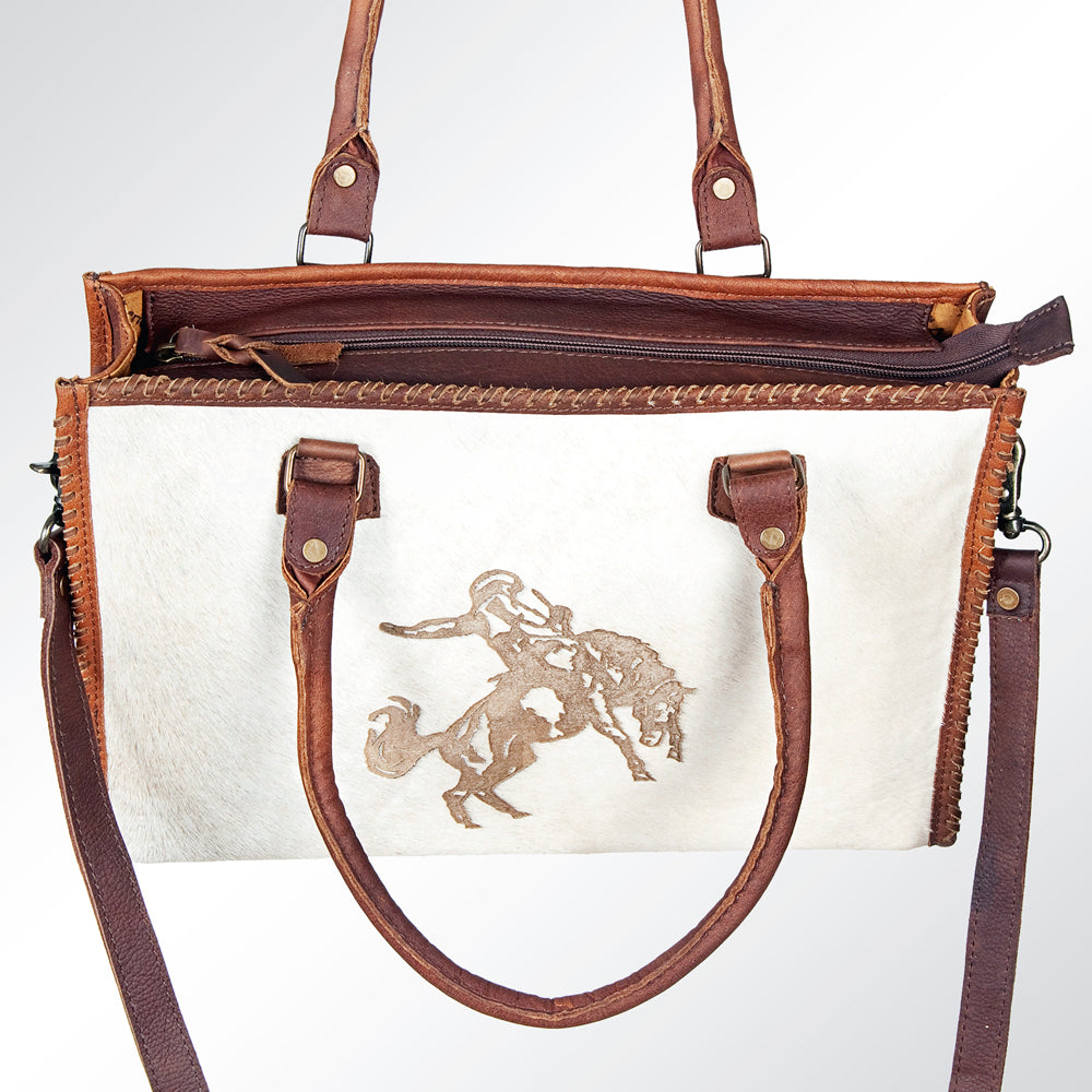 American Darling Briefcase Hair-On Genuine Leather