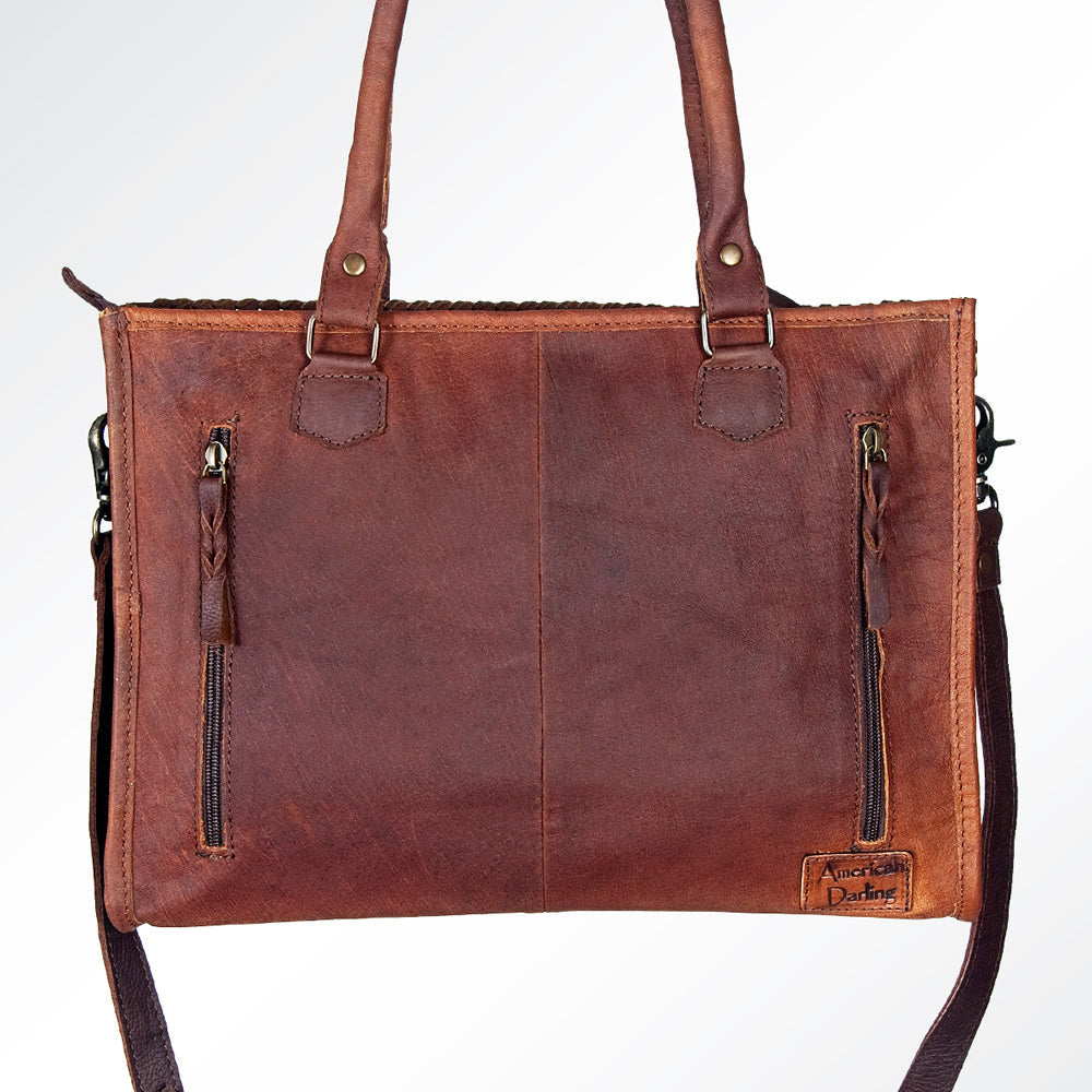 American Darling Briefcase Hair-On Genuine Leather