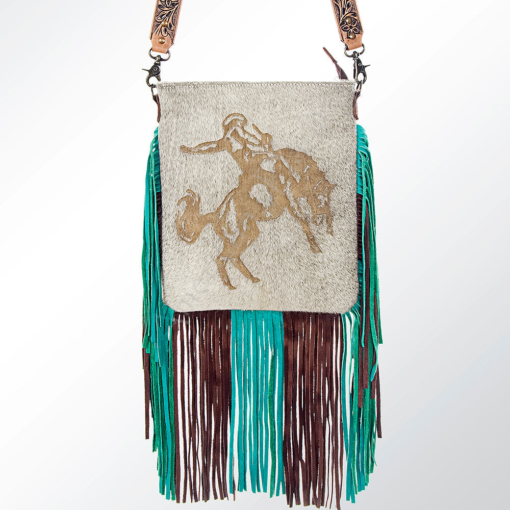 American Darling Hair-On Genuine Leather Large Crossbody Bag