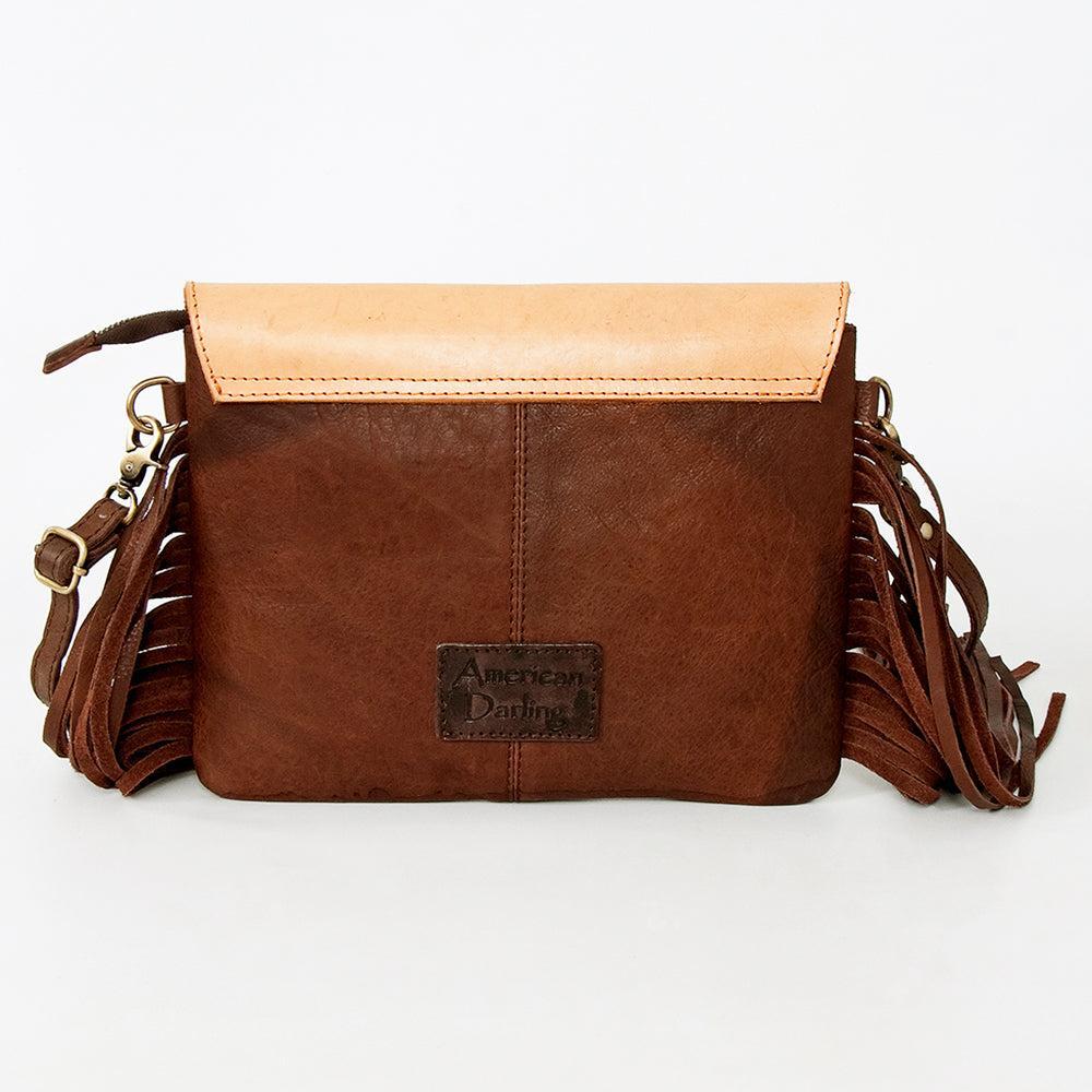 American Darling Hand-Tooled Hair-On Leather Envelope Bag