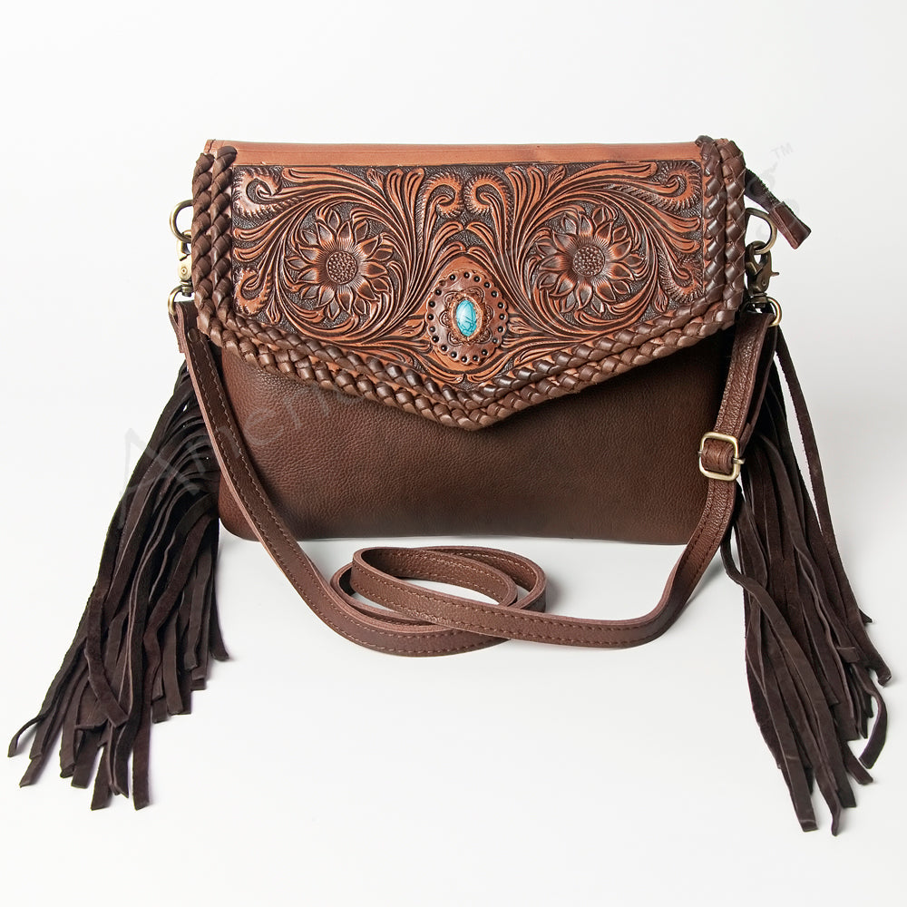 American Darling Hand-Tooled Genuine Leather Envelope Bag