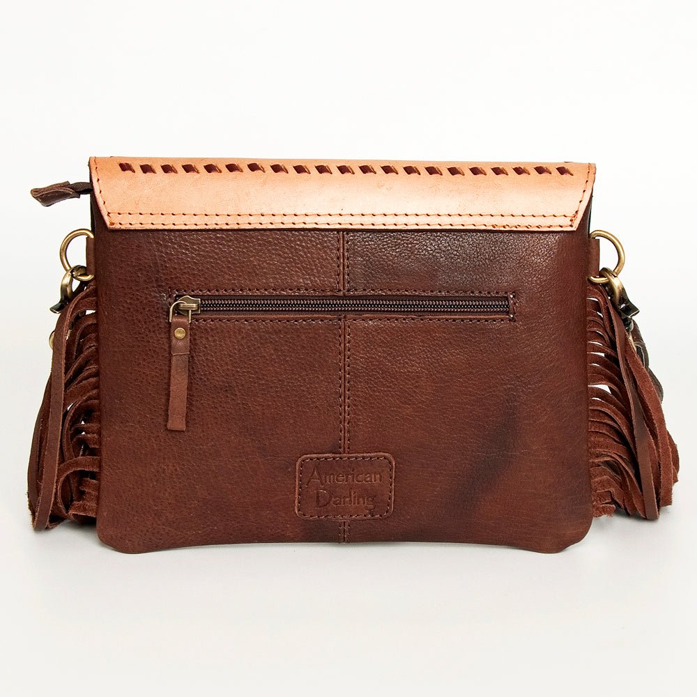 American Darling Hand-Tooled Hair-On Genuine Leather Envelope Bag