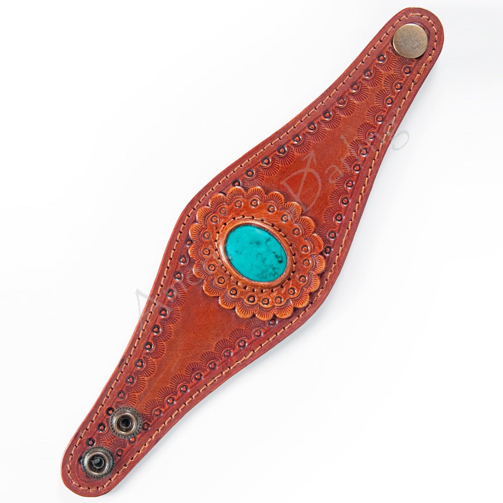 American Darling Bracelet Hand Tooled Carved Genuine Leather Women | Handmade Western Rustic