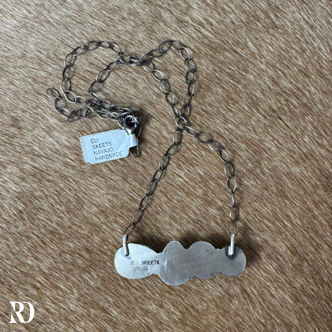 Multi-stone Kingman Turquoise Bar Necklace By Eli Skeets — view 3