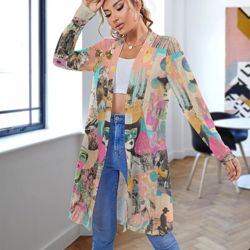 Baha Ranch Retro Pop Western Collage Lightweight Cardigan by Baha Ranch Western Wear - product image 3