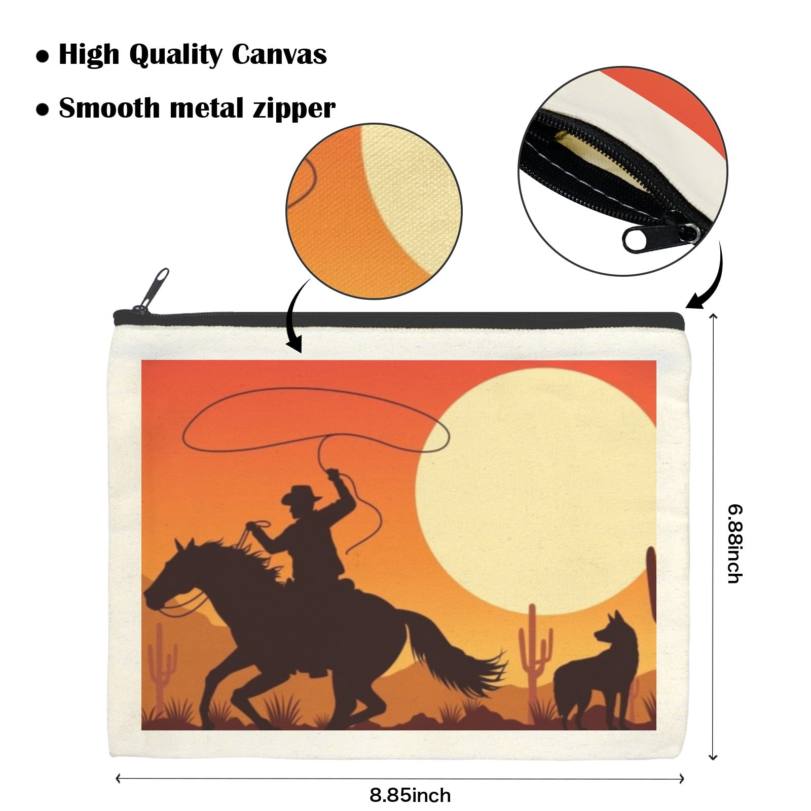 Baha Ranch Cowboy Sunset Cosmetic Bag Pack of 5 Made in America by Baha Ranch Western Wear - product image 3