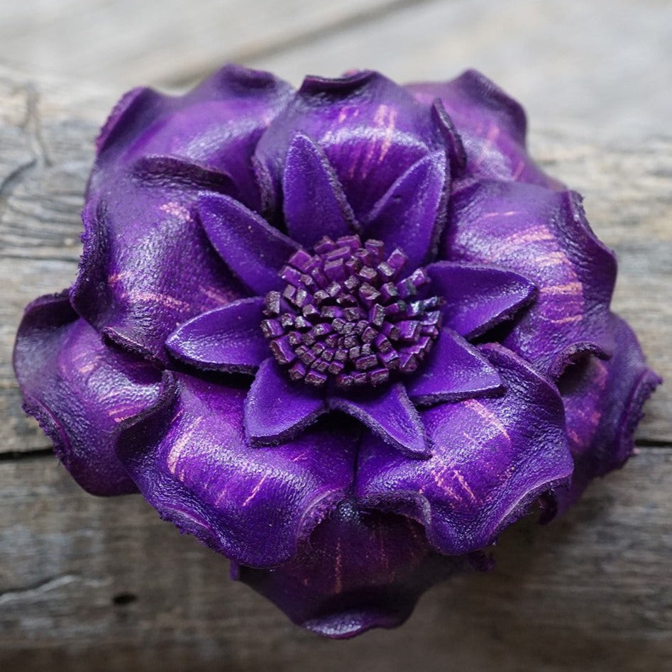 Hand Painted Leather Flowers - Gardenias — view 4