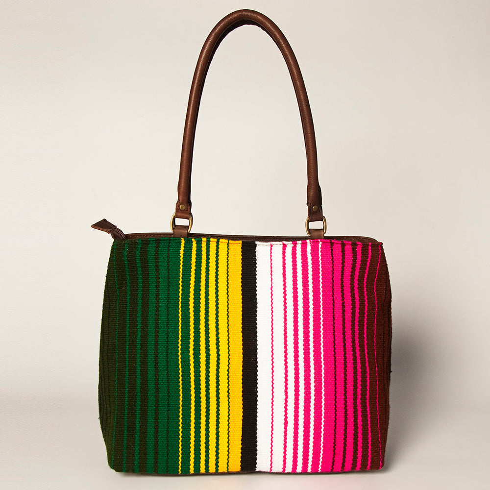 American Darling Tote Hand Tooled Saddle Blanket Genuine Leather