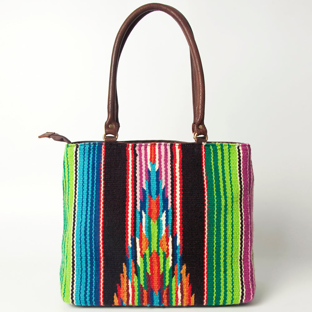 American Darling Tote Hand Tooled Saddle Blanket Genuine Leather