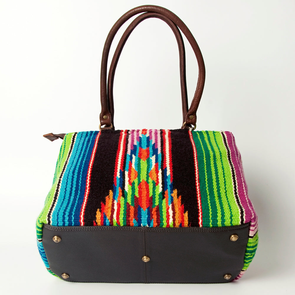 American Darling Tote Hand Tooled Saddle Blanket Genuine Leather