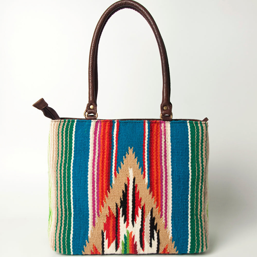 American Darling Tote Hand Tooled Saddle Blanket Genuine Leather