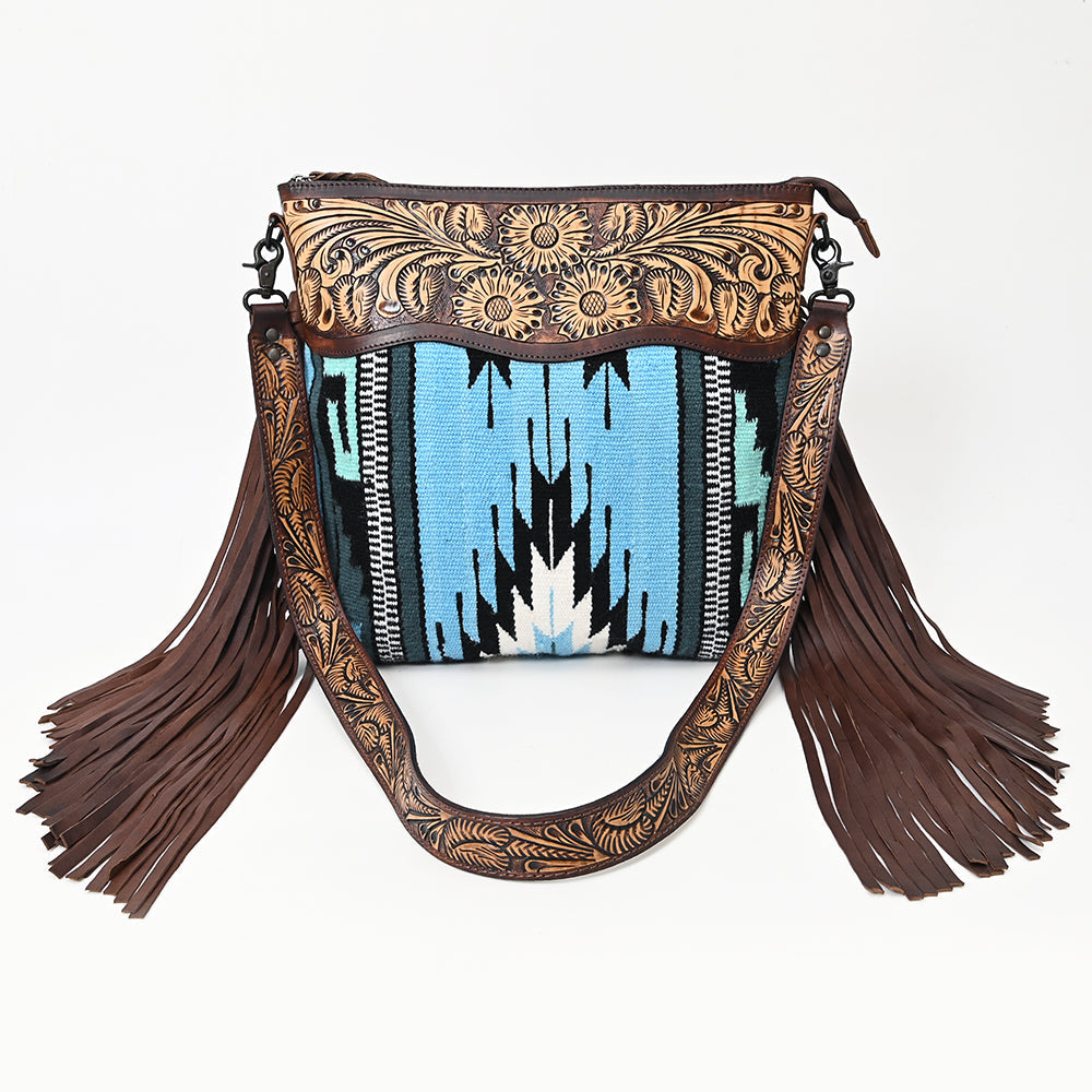 American Darling Signature Crossbody Hand Tooled Upcycled Wool Genuine Leather Women Bag Western Handbag Purse | for Cute