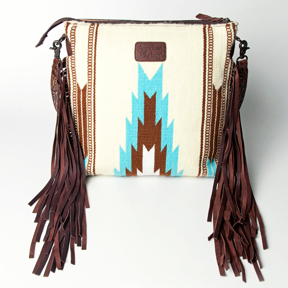 American Darling Signature Crossbody Hand Tooled Upcycled Wool Genuine Leather Women Bag Western Handbag Purse | for Cute