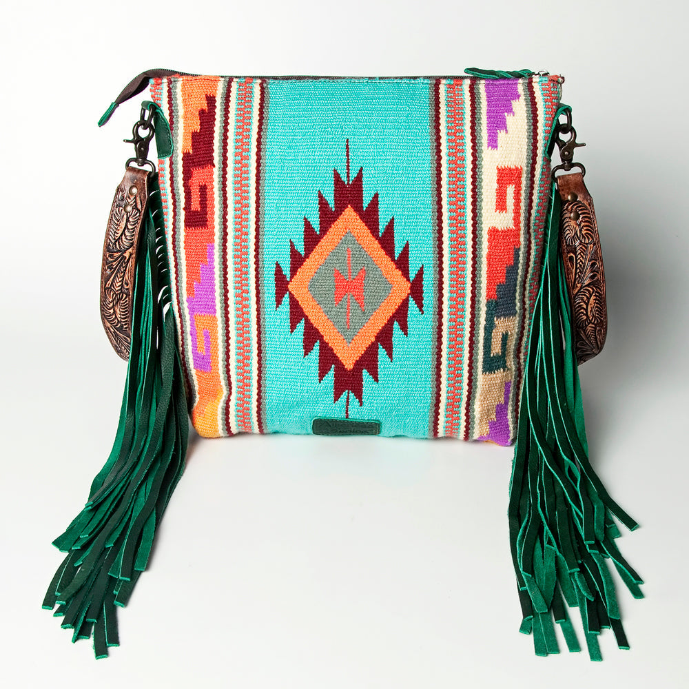 American Darling Signature Crossbody Hand Tooled Upcycled Wool Genuine Leather Women Bag Western Handbag Purse | for Cute