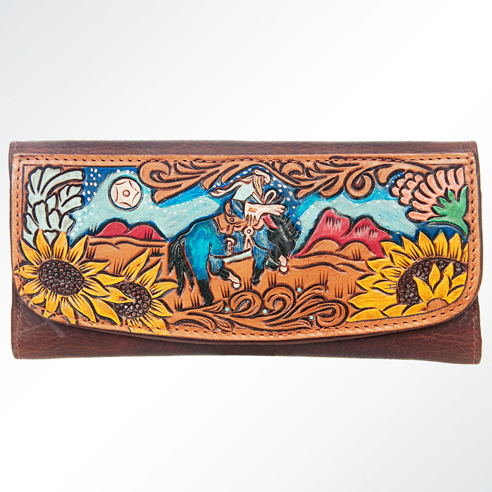 Hand Tooled Hand Painted Genuine Leather