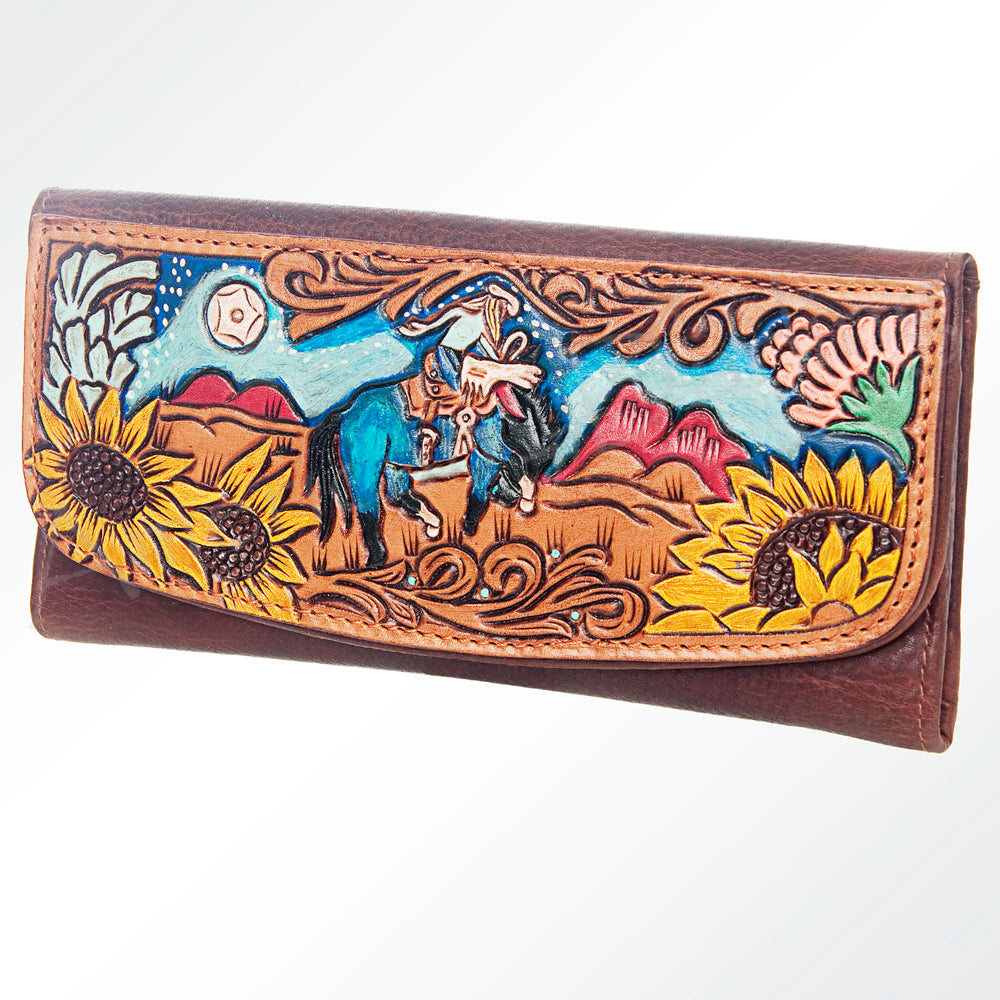 Hand Tooled Hand Painted Genuine Leather