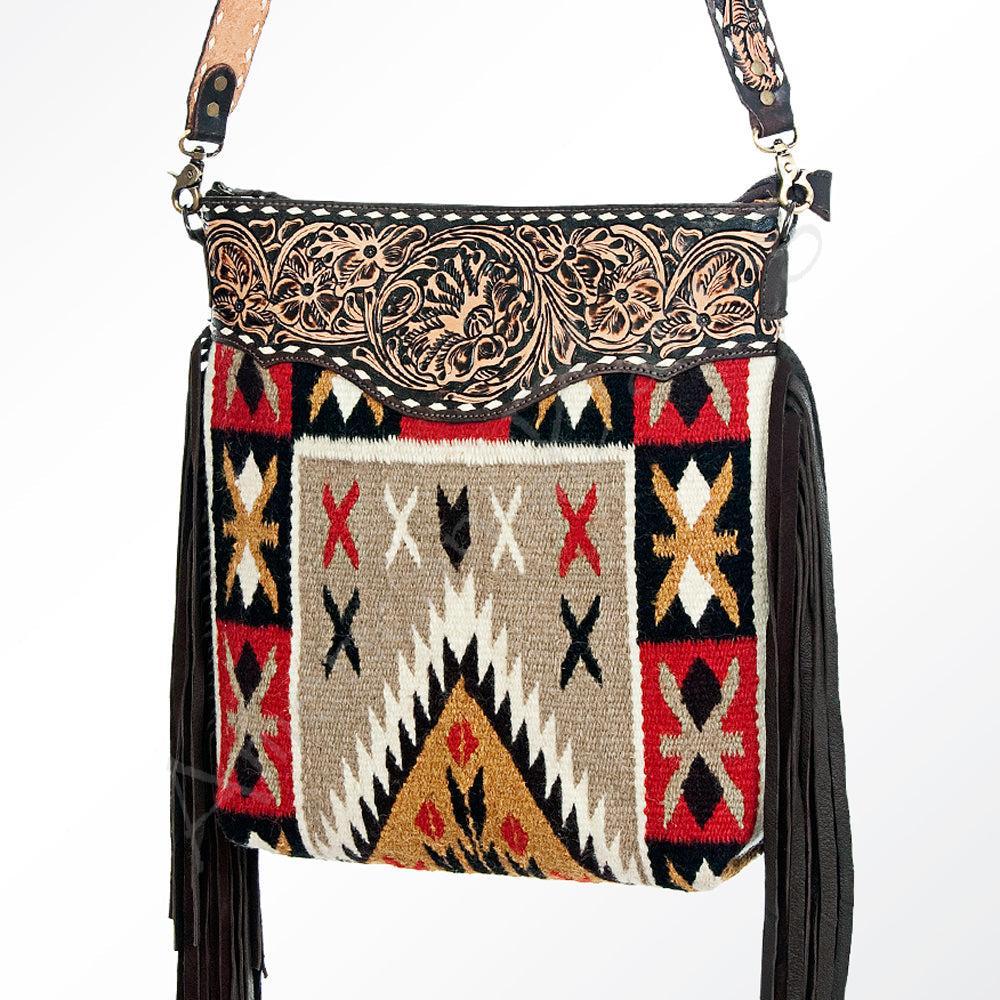 American Darling Saddle Blanket & Tooled Leather Crossbody Bag