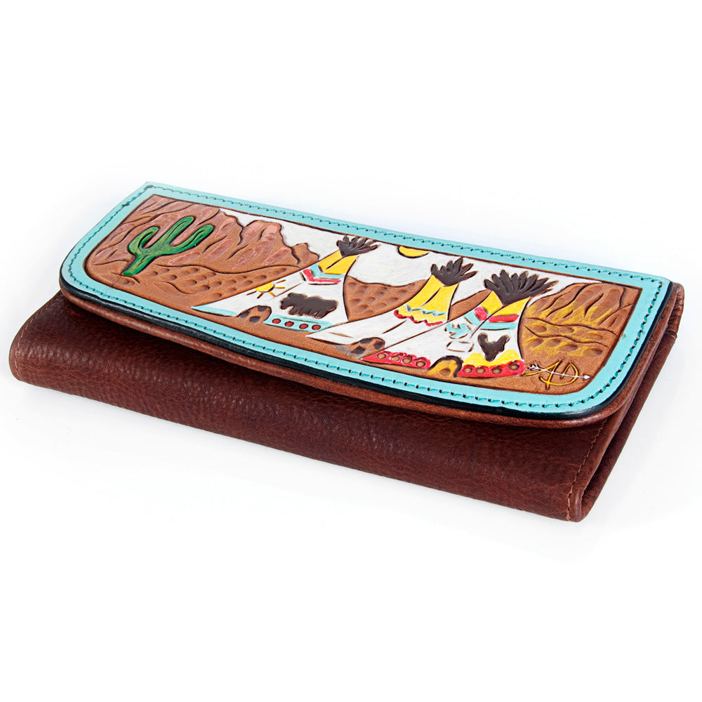 Hand Tooled Hand Painted Genuine Leather