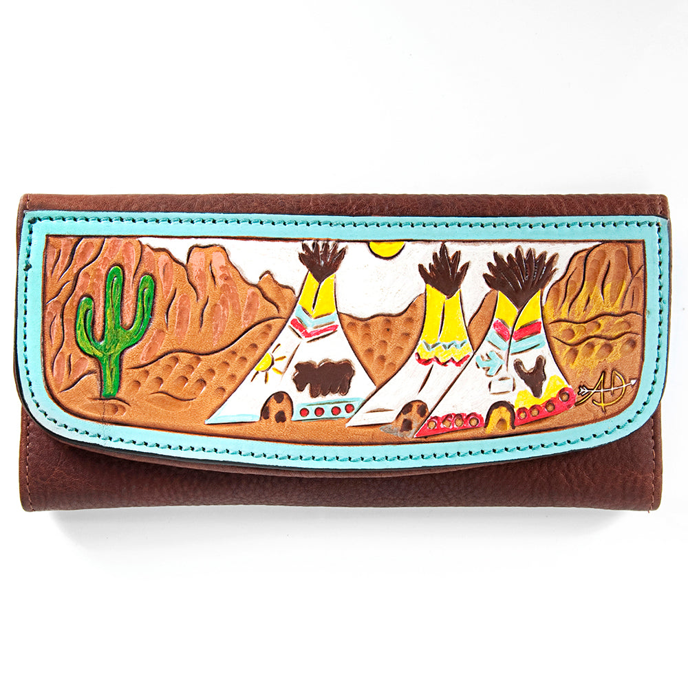 Hand Tooled Hand Painted Genuine Leather