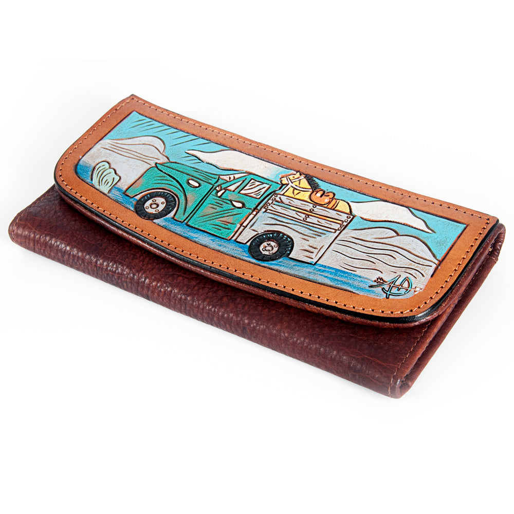 Hand Tooled Hand Painted Genuine Leather