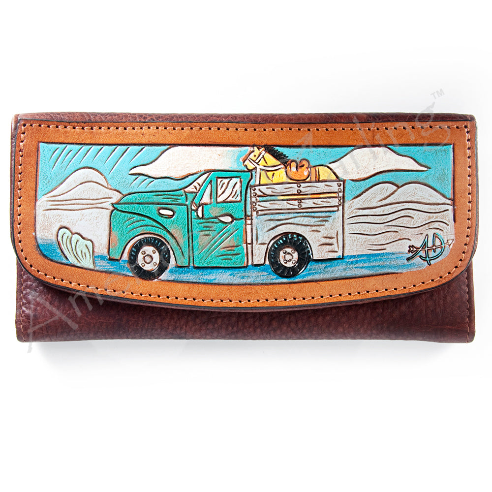 Hand Tooled Hand Painted Genuine Leather