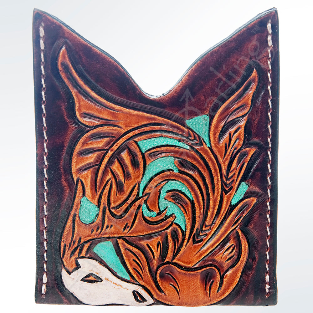 American Darling Card-Holder Hand Tooled Genuine Leather