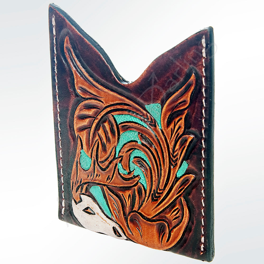 American Darling Card-Holder Hand Tooled Genuine Leather