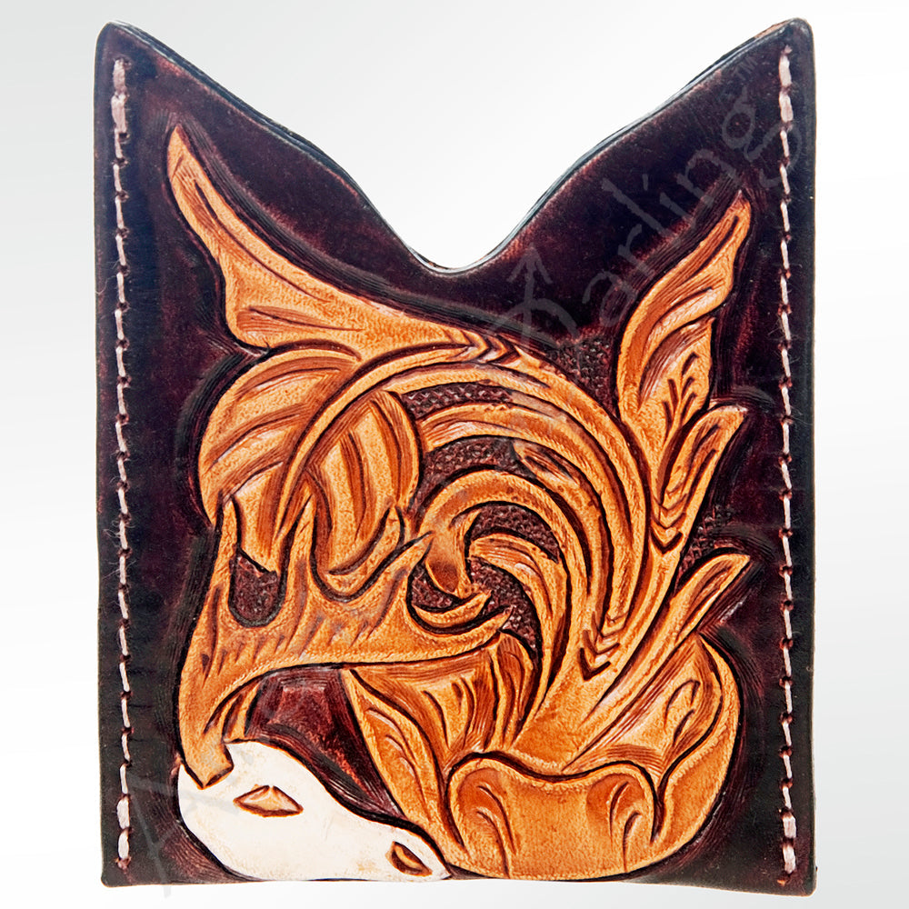 American Darling Card-Holder Hand Tooled Genuine Leather