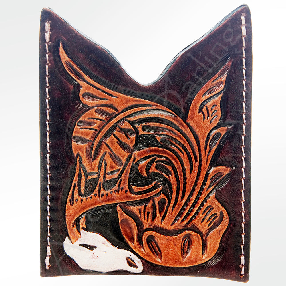 American Darling Card-Holder Hand Tooled Genuine Leather