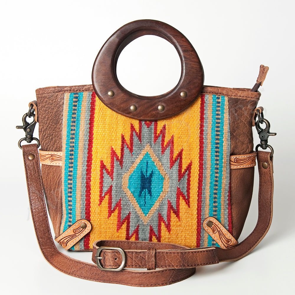American Darling Saddle Blanket Leather Tote