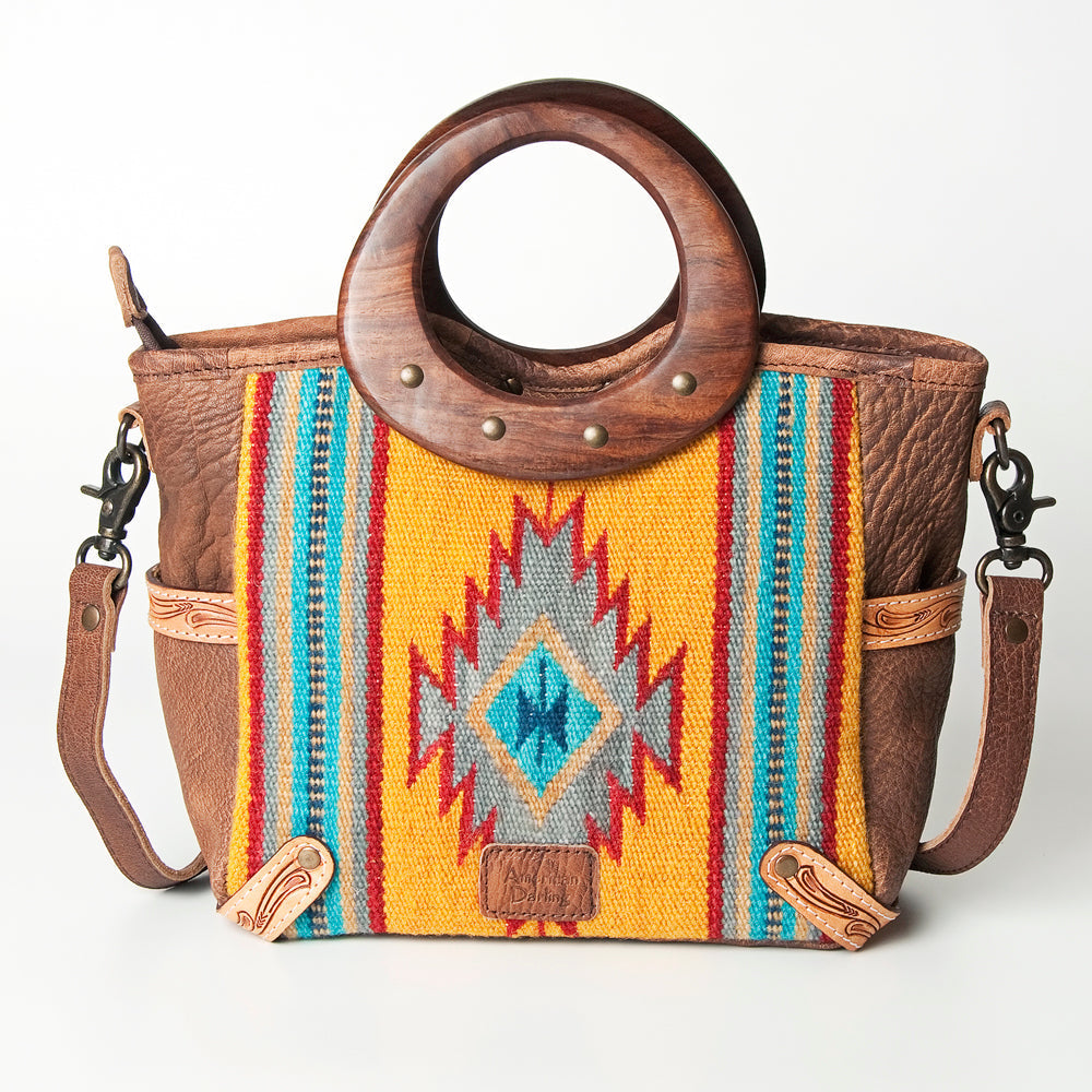 American Darling Saddle Blanket Leather Tote
