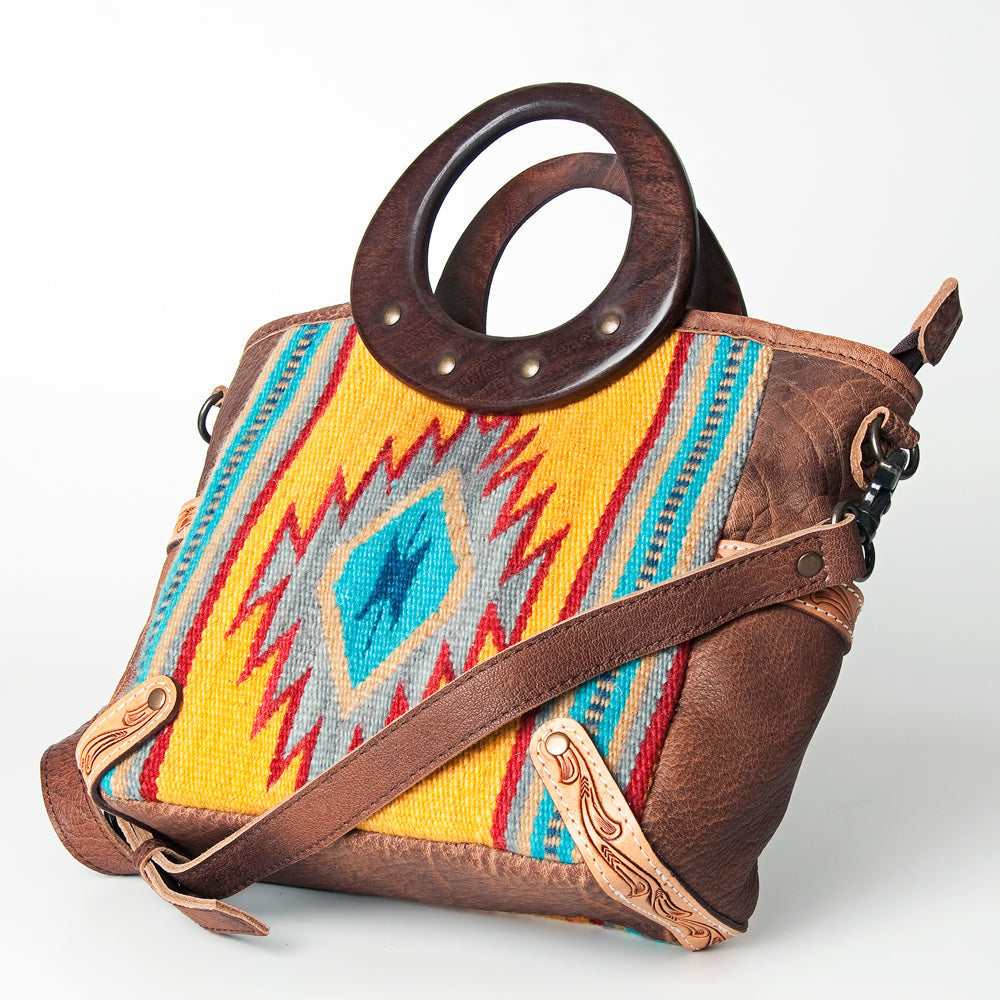 American Darling Saddle Blanket Leather Tote