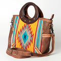 American Darling Saddle Blanket Leather Tote