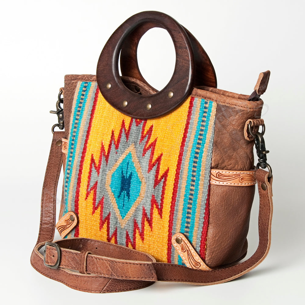 American Darling Saddle Blanket Leather Tote