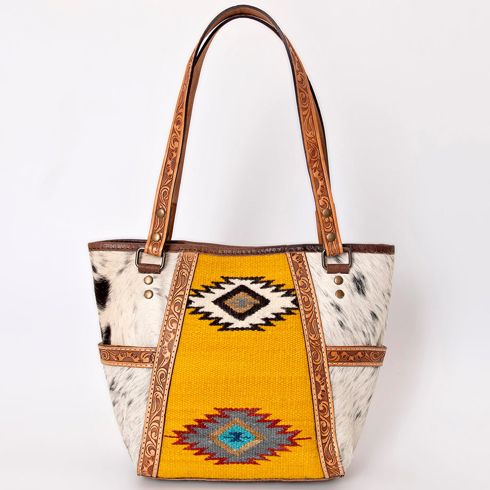 American Darling Hair-On Saddle Blanket Genuine Leather Tote