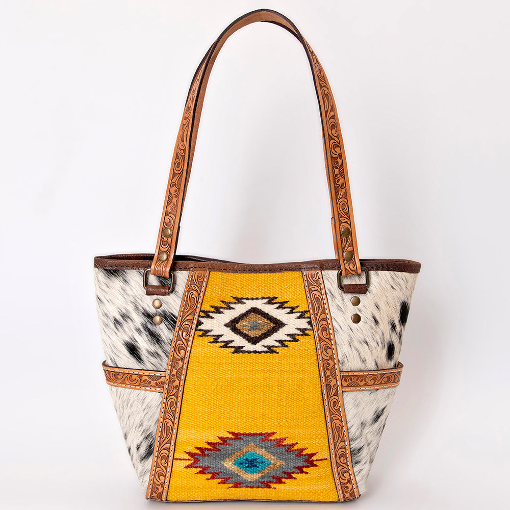 American Darling Hair-On Saddle Blanket Genuine Leather Tote