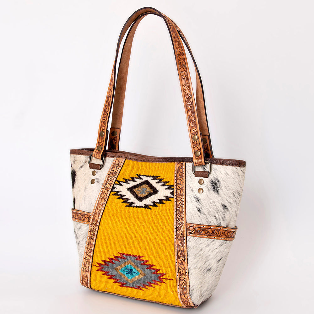 American Darling Hair-On Saddle Blanket Genuine Leather Tote