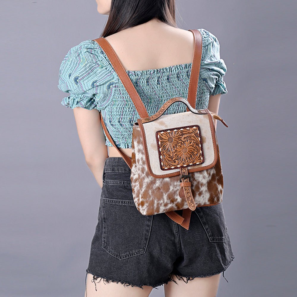 American Darling Hand Tooled Hair-On Genuine Leather