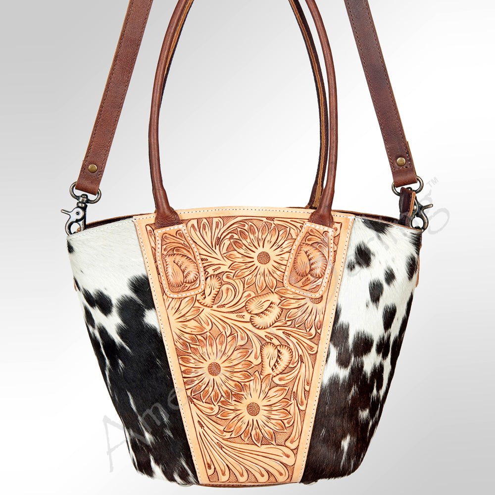 American Darling Hand Tooled Hair-On Genuine Leather