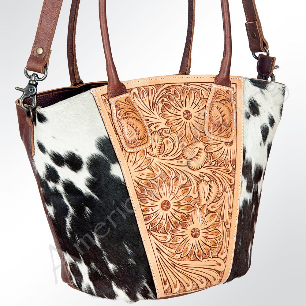 American Darling Hand Tooled Hair-On Genuine Leather