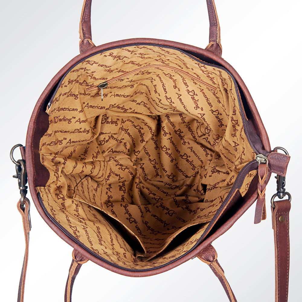 American Darling Hobo Bag Hand Tooled Floral Carved Cowhide Genuine Leather Western Bag with YKK Zipper